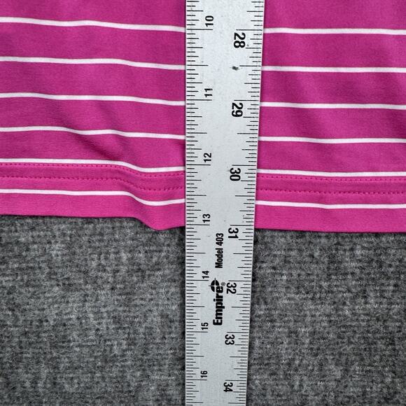 Ralph Lauren RLX Polo Shirt Mens M Pink Striped Golf Performance Athletic Active - Picture 6 of 7
